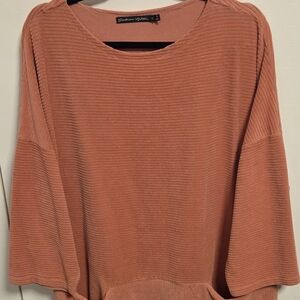 XL Gudrun Sjoden Ribbed Velour Tunic, Dusty Pink With 2 Pockets.